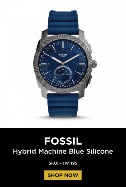 jam tangan warna classic blue fossil hybrid