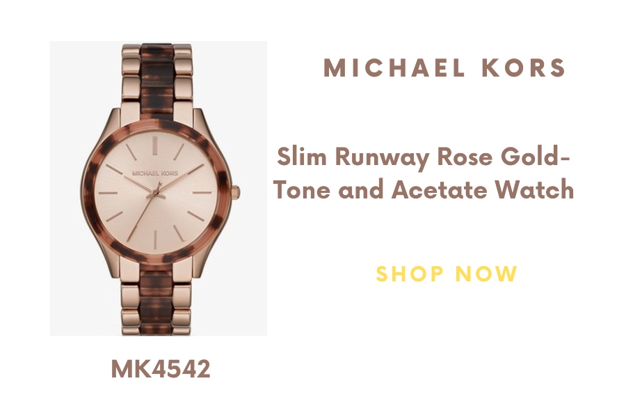Michael Kors Slim Runway Rose Gold-Tone and Acetate Watch 